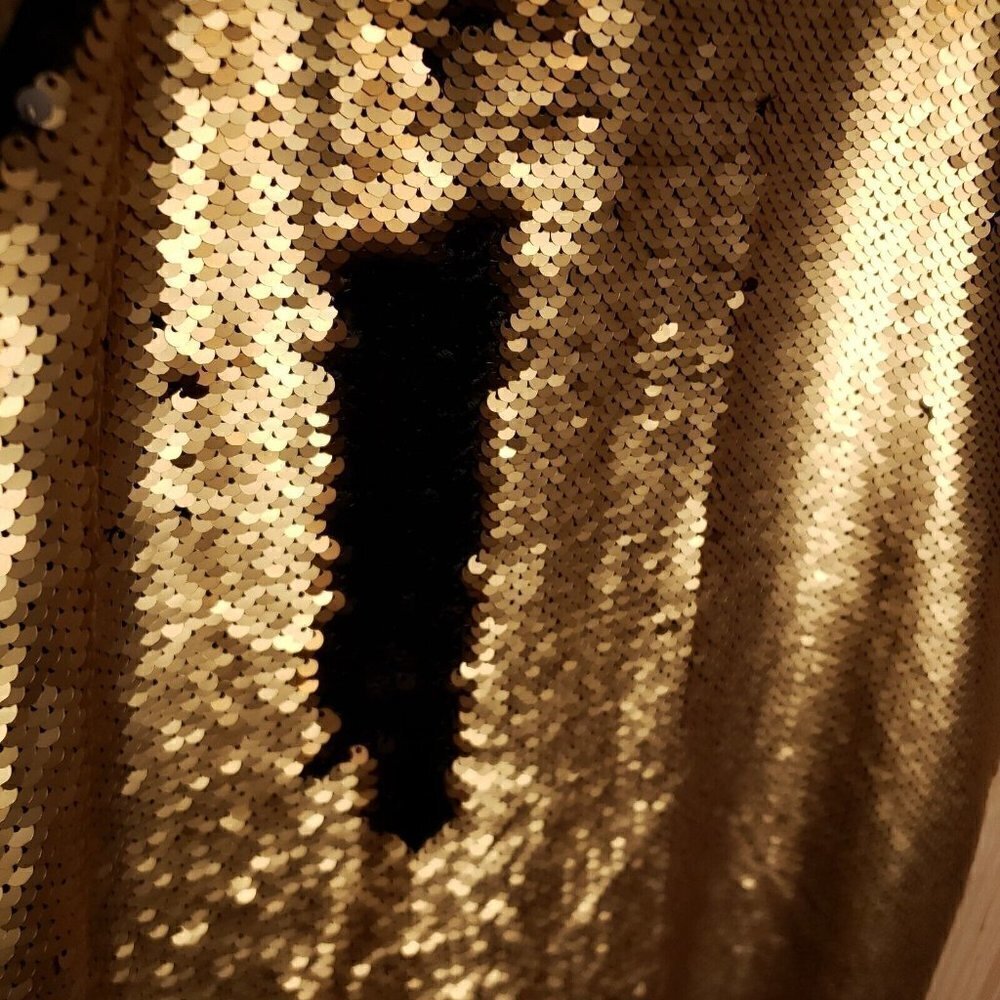Gilli Womens Gold Reversible Sequin Mini Dress Small - Picture 4 of 9